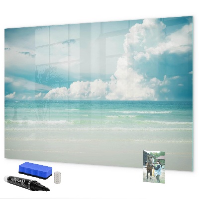 Tableau magnétique effaçable Tableau magnétique avec photos de bord de mer