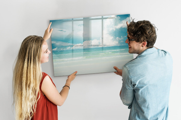 Tableau magnétique effaçable Tableau magnétique avec photos de bord de mer