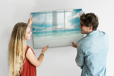 Tableau magnétique effaçable Tableau magnétique avec photos de bord de mer