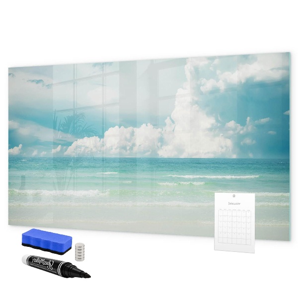 Tableau magnétique effaçable Tableau magnétique avec photos de bord de mer