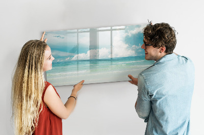 Tableau magnétique effaçable Tableau magnétique avec photos de bord de mer