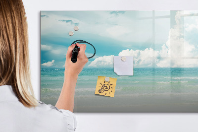 Tableau magnétique effaçable Tableau magnétique avec photos de bord de mer