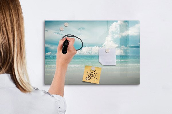 Tableau magnétique effaçable Tableau magnétique avec photos de bord de mer
