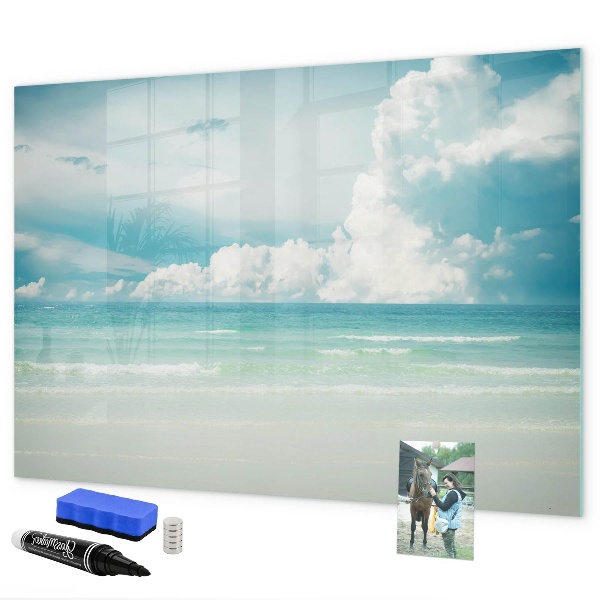 Tableau magnétique effaçable Tableau magnétique avec photos de bord de mer