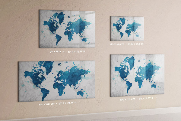 Tableau effaçable magnétique Carte du monde avec photos personnelles