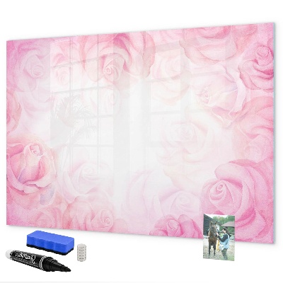 Tableau effaçable magnétique Tableau rose pour photos et notes