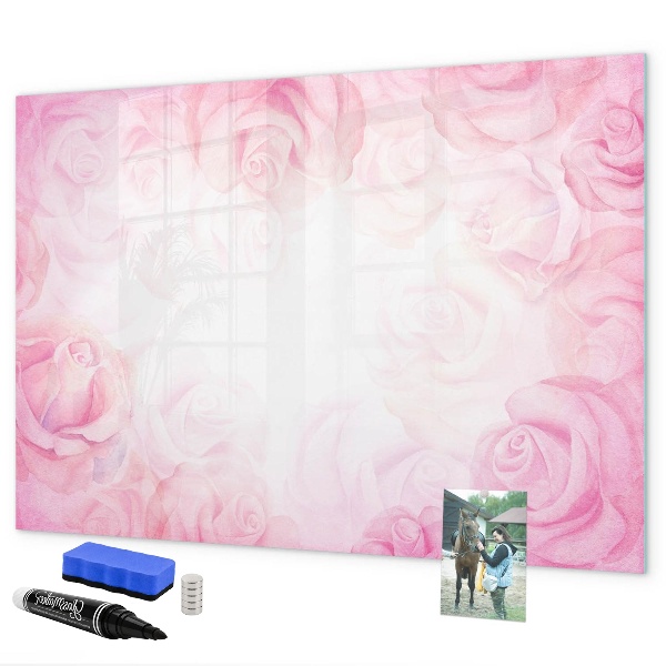 Tableau effaçable magnétique Tableau rose pour photos et notes