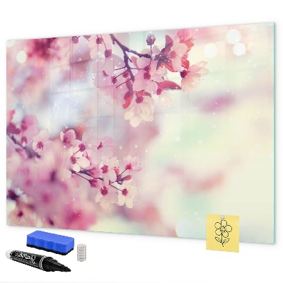 Tableau effaçable magnétique Collage floral avec photos et notes