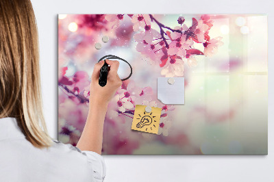 Tableau effaçable magnétique Collage floral avec photos et notes