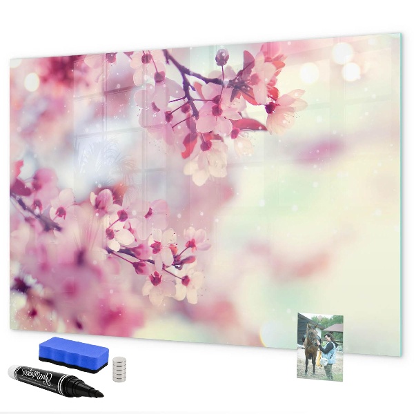 Tableau effaçable magnétique Collage floral avec photos et notes