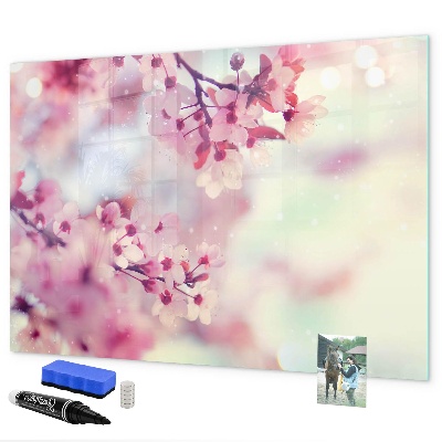 Tableau effaçable magnétique Collage floral avec photos et notes