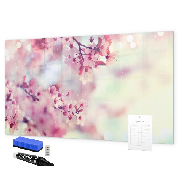 Tableau effaçable magnétique Collage floral avec photos et notes