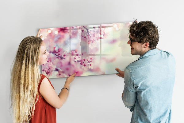 Tableau effaçable magnétique Collage floral avec photos et notes