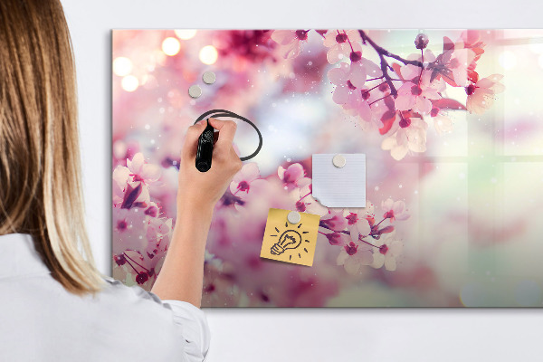 Tableau effaçable magnétique Collage floral avec photos et notes
