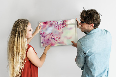 Tableau effaçable magnétique Collage floral avec photos et notes
