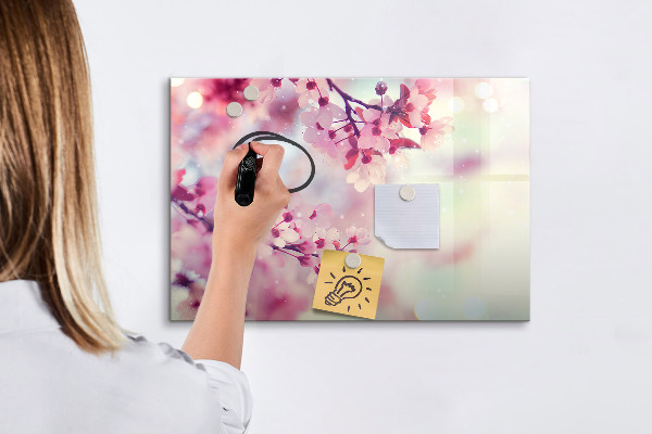 Tableau effaçable magnétique Collage floral avec photos et notes