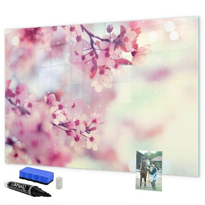 Tableau effaçable magnétique Collage floral avec photos et notes
