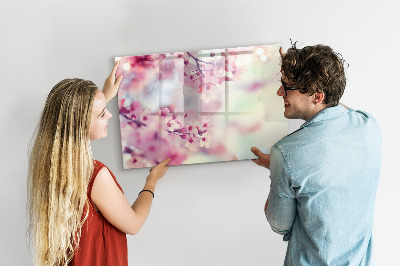 Tableau effaçable magnétique Collage floral avec photos et notes