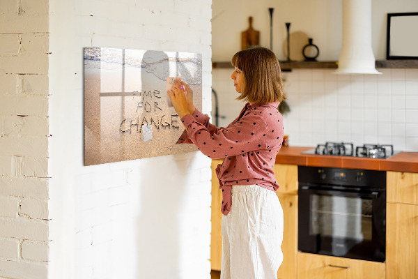 Tableau effaçable magnétique L'heure est aux changements et aux souvenirs