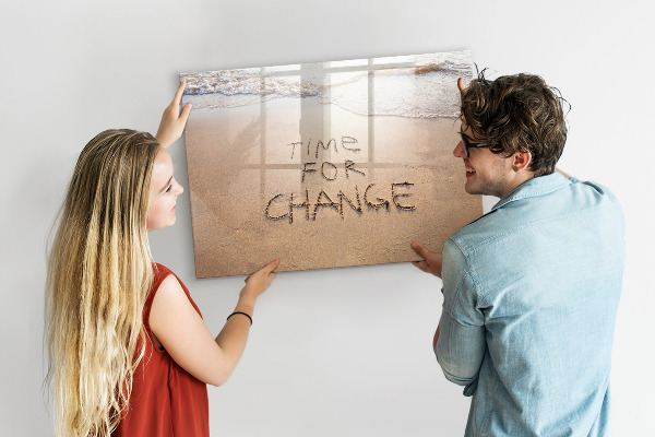 Tableau effaçable magnétique L'heure est aux changements et aux souvenirs