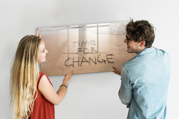 Tableau effaçable magnétique L'heure est aux changements et aux souvenirs
