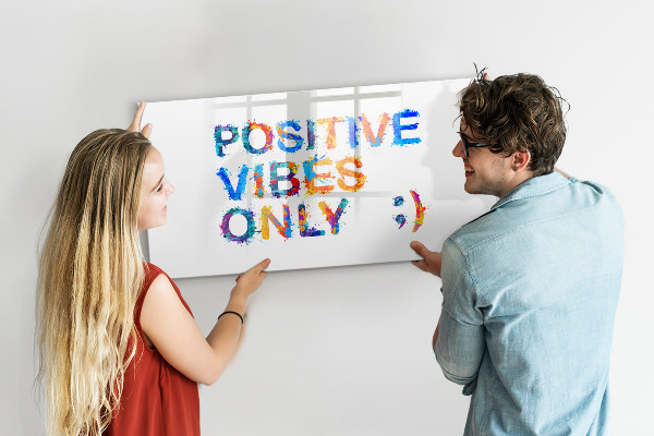 Tableau effaçable magnétique Des ondes positives dans un style coloré