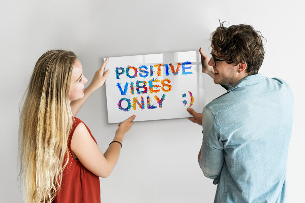 Tableau effaçable magnétique Des ondes positives dans un style coloré