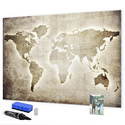 Tableau effaçable magnétique Carte des souvenirs avec photos personnelles