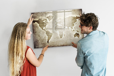 Tableau effaçable magnétique Carte des souvenirs avec photos personnelles