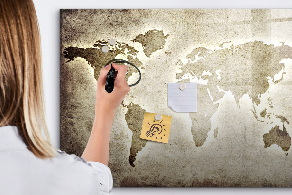 Tableau effaçable magnétique Carte des souvenirs avec photos personnelles