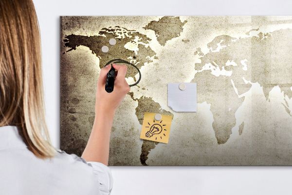 Tableau effaçable magnétique Carte des souvenirs avec photos personnelles