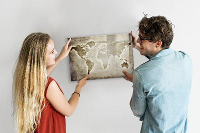 Tableau effaçable magnétique Carte des souvenirs avec photos personnelles