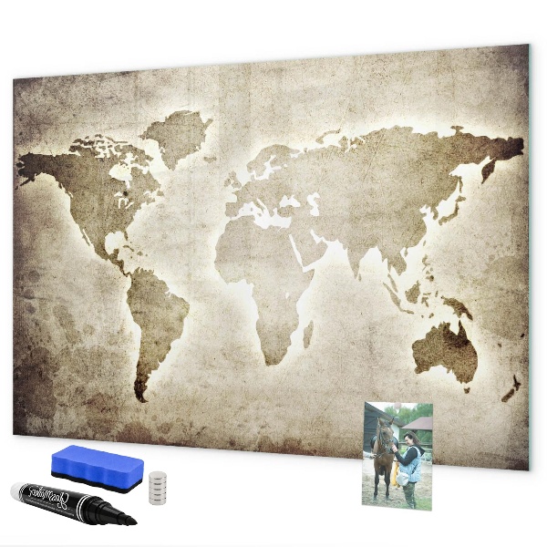 Tableau effaçable magnétique Carte des souvenirs avec photos personnelles