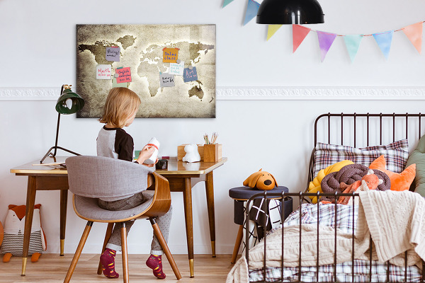 Tableau effaçable magnétique Carte des souvenirs avec photos personnelles