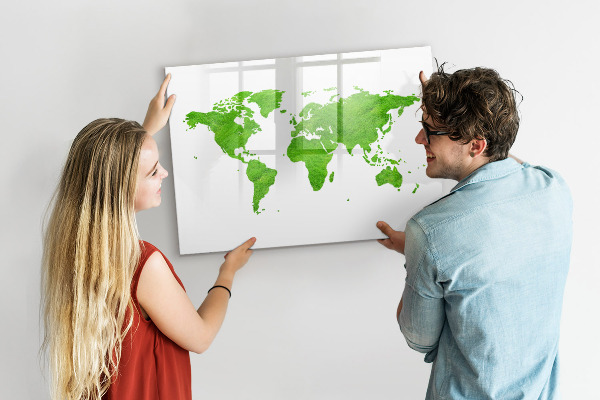 Tableau effaçable magnétique Carte verte avec les spots photos