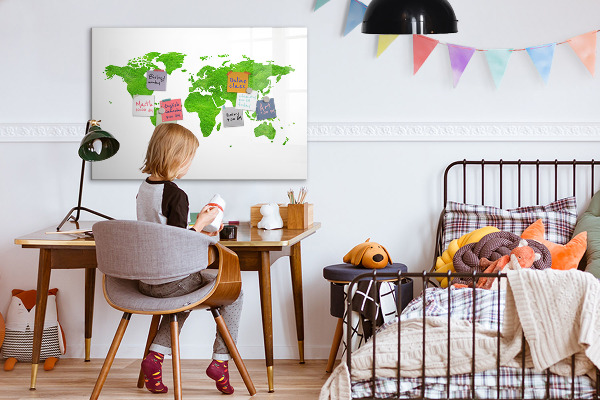 Tableau effaçable magnétique Carte verte avec les spots photos