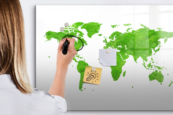 Tableau effaçable magnétique Carte verte avec les spots photos