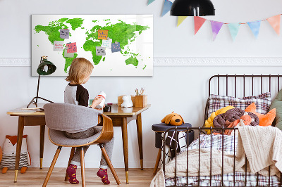 Tableau effaçable magnétique Carte verte avec les spots photos