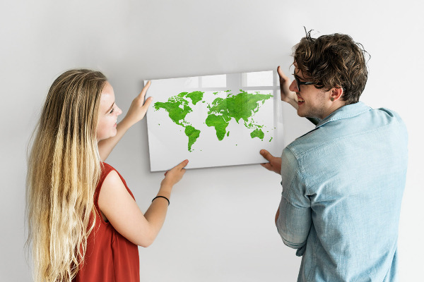 Tableau effaçable magnétique Carte verte avec les spots photos