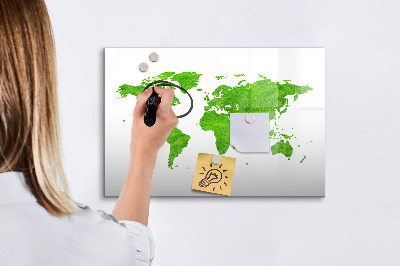 Tableau effaçable magnétique Carte verte avec les spots photos
