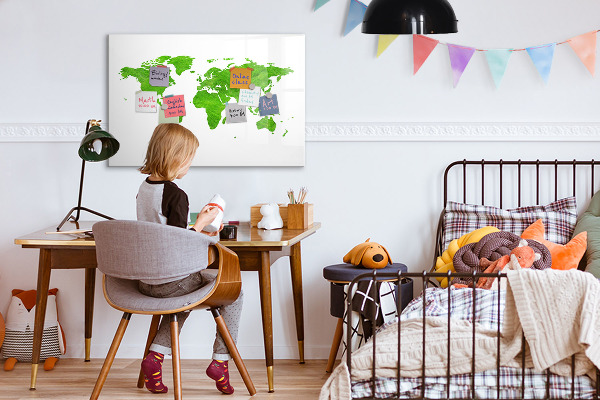 Tableau effaçable magnétique Carte verte avec les spots photos