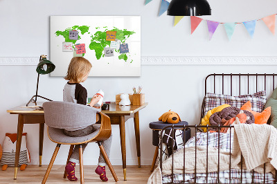 Tableau effaçable magnétique Carte verte avec les spots photos