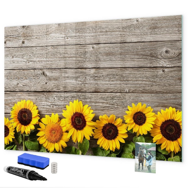 Tableau effaçable magnétique Tableau créatif de fleurs de tournesol