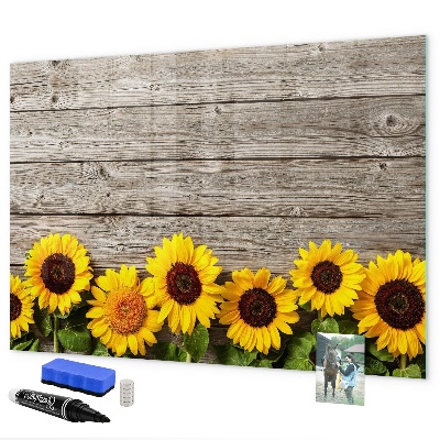 Tableau effaçable magnétique Tableau créatif de fleurs de tournesol