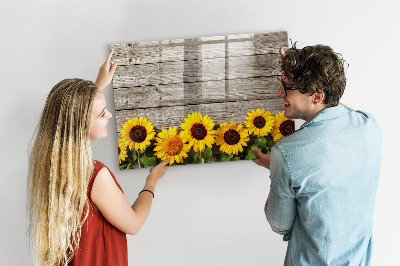 Tableau effaçable magnétique Tableau créatif de fleurs de tournesol