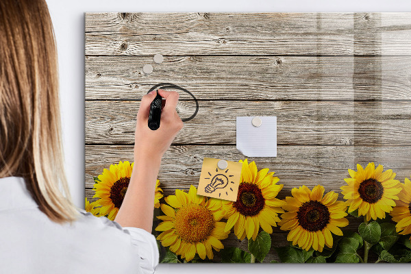 Tableau effaçable magnétique Tableau créatif de fleurs de tournesol