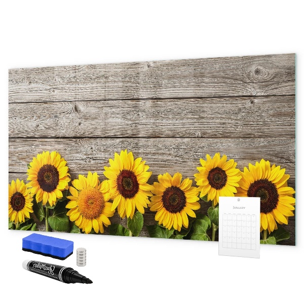Tableau effaçable magnétique Tableau créatif de fleurs de tournesol