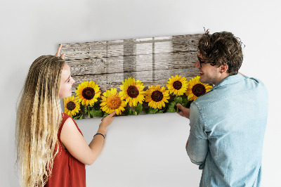 Tableau effaçable magnétique Tableau créatif de fleurs de tournesol