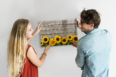 Tableau effaçable magnétique Tableau créatif de fleurs de tournesol