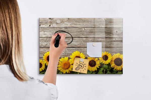 Tableau effaçable magnétique Tableau créatif de fleurs de tournesol